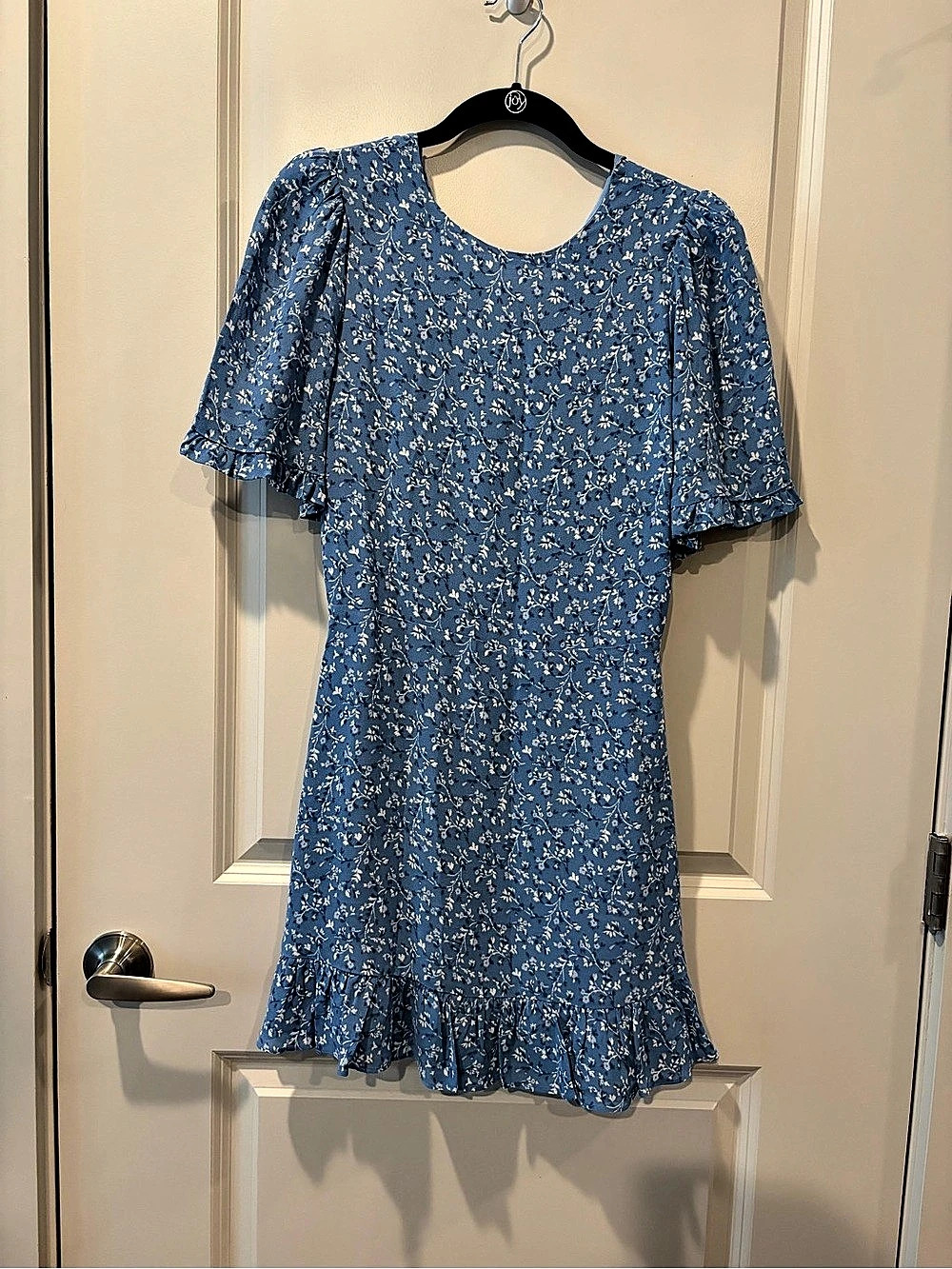 Reformation Floral Mini Dress in Blue & White Size 4